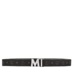 MCM CLAUS M REVERSIBLE BELT 1.75" IN VISETOS BLACK/SILVER