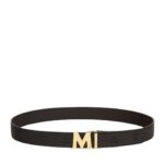 MCM CLAUS M REVERSIBLE BELT 1.75” IN EMBOSSED MONOGRAM LEATHER BLACK/GOLD