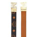 MCM CLAUS LAUREL M REVERSIBLE BELT 1.75” IN MAXI VISETOS BLACK/COGNAC