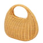 LA GARCONNE RATAN ROUND BAG — BEIGE