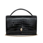 ALEXANDER MCQUEEN WOMENS TOP HANDLE SKULL BAG IN BLACK