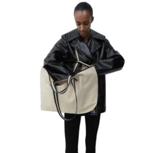 LA GARCONNE KASSL CANVAS TOTE — BEIGE / OIL BORDEAUX