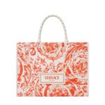VERSACE BAROCCO ATHENA RAFFIA TOTE BAG