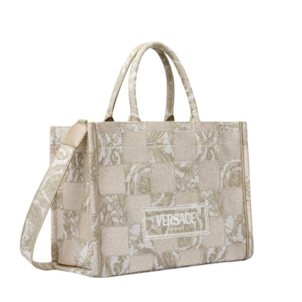 VERSACE CONTRASTO ATHENA TOTE BAG