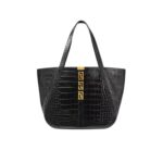 VERSACE CROC-EFFECT GRECA GODDESS LARGE TOTE BAG