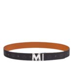 MCM CLAUS STUDDED M REVERSIBLE BELT 1.75” IN VISETOS BLACK