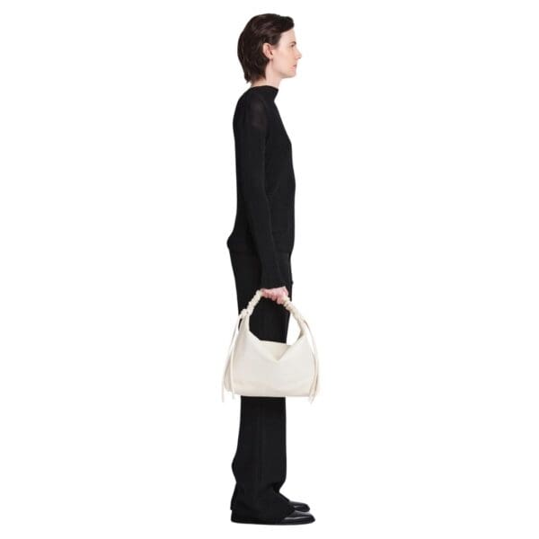 PROENZA MEDIUM DRAWSTRING SHOULDER BAG WHITE