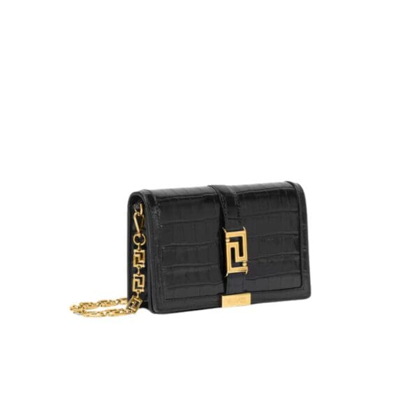 VERSACE CROC-EFFECT GRECA GODDESS MINI BAG