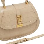 VERSACE CROC-EFFECT GRECA GODDESS TOP HANDLE BAG