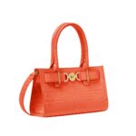 VERSACE CROC-EFFECT MEDUSA '95 SMALL TOTE BAG