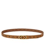 MCM DIAMOND BUCKLE REVERSIBLE MONOGRAM BELT COGNAC