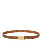 MCM HIMMEL BRASS PLATE REVERSIBLE MONOGRAM BELT COGNAC