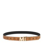 MCM CLAUS M REVERSIBLE BELT 1.5" IN VISETOS COGNAC/GOLD