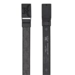 MCM HIMMEL BRASS PLATE REVERSIBLE MONOGRAM BELT GREY