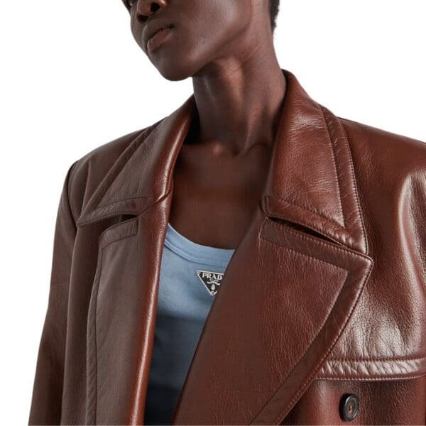PRADA DOUBLE BREASTED LEATHER JACKET
