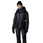 mackage nixie-jmg stretch down ski jacket with jacquard logo pattern