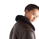 PRADA OVERSIZED SHEARLING JACKET IN COFFEE BLACK