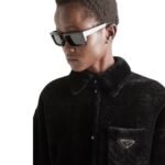 PRADA REVERSIBLE GABARDINE AND SHEARLING COAT