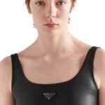 PRADA STRETCH NAPPA LEATHER TOP