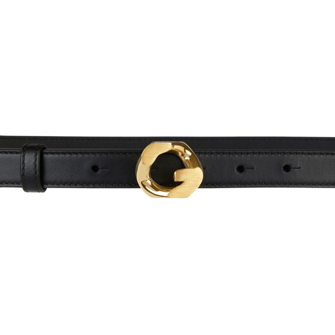 GIVENCHY BELT IN LEATHER WITH G-CHAIN BUCKLE BLACK