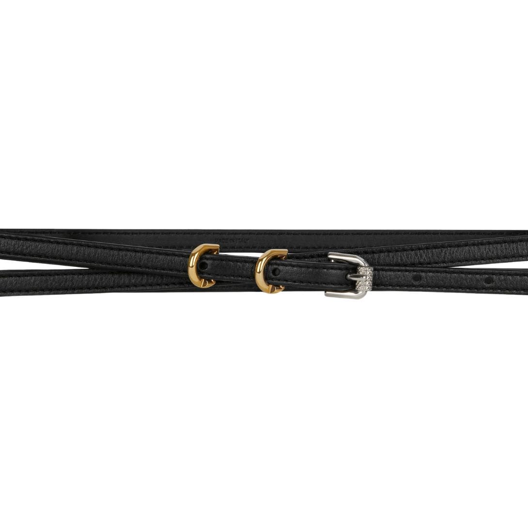 GIVENCHY VOYOU DOUBLE WRAP BELT IN LEATHER BLACK