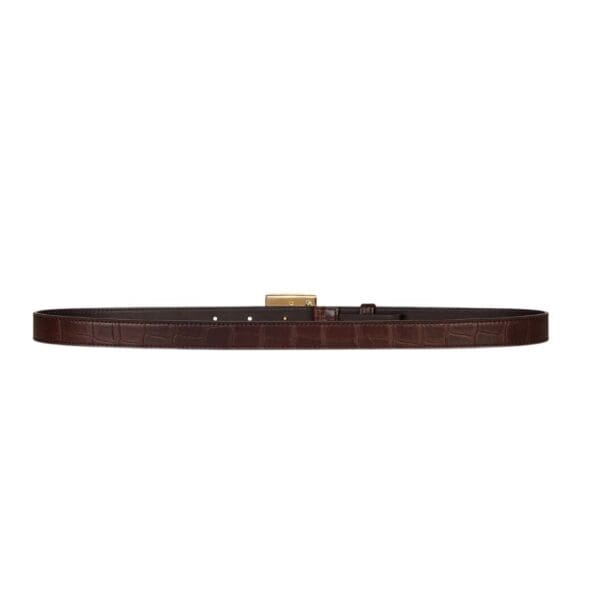 GIVENCHY 4G BELT IN CROCODILE EFFECT LEATHER WALNUT BROWN