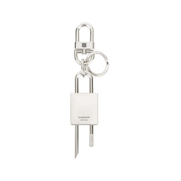 GIVENCHY 4G PADLOCK KEYRING IN METAL SILVERY - Image 2
