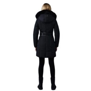 MACKAGE KAY DOWN COAT WITH BLUE FOX FUR SIGNATURE MACKAGE COLLAR