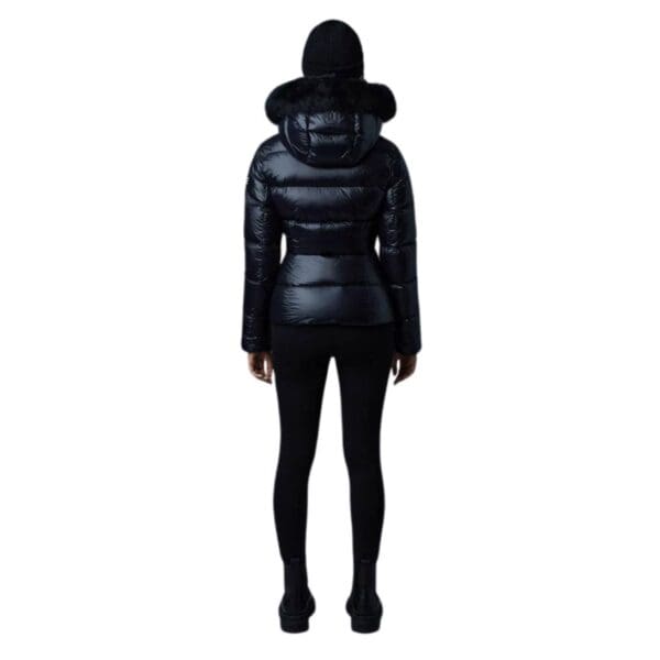 MACKAGE MADALYN LUSTROUS LIGHT DOWN JACKETWITH SHEARLING