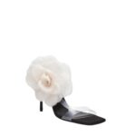 MAGDA BUTRYM ORGANZA FLOWER PVC SANDALS IN BLACK PINK