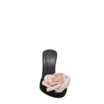 MAGDA BUTRYM FLOWER PEEP TOE MULES IN BLACK SUEDE