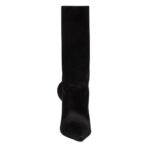 MAGDA BUTRYM SHARP POINTED CALF BOOTS IN BLACK SATIN