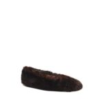 MAGDA BUTRYM FAUX FUR BALLET FLATS IN BROWN