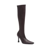 MAGDA BUTRYM TALL LEATHER SOCK BOOTS IN BROWN LEATHER