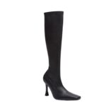 MAGDA BUTRYM TALL LEATHER SOCK BOOTS IN BLACK LEATHER
