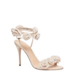 MAGDA BUTRYM MINI ROSE CROCHET FLOWER SANDALS IN CREAM