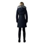 MACKAGE TRISH POWDER TOUCH DOWN COAT WITH SILVER FOX FUR SIGNATURE MACKAGE COLLAR