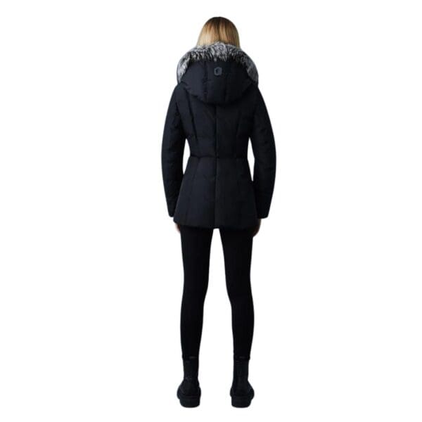 MACKAGE ADALI DOWN COAT WITH SILVER FOX FUR SIGNATURE MACKAGE COLLAR