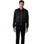 mackage ramone satin bomber jacket with sleeve pocket