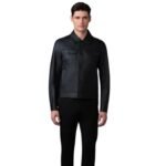 mackage lincoln leather jacket with horn buttons