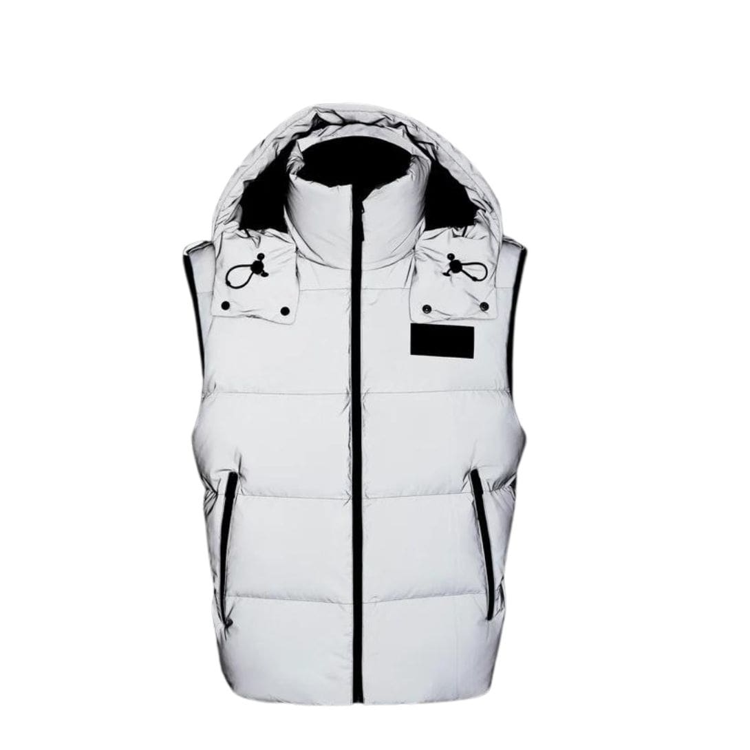 MACKAGE HUGH-RF DOWN VEST WITH REMOVABLE HOOD AND REFLECTIVE SHELL