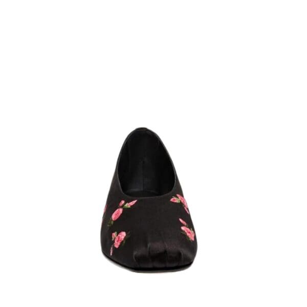 MAGDA BUTRYM SATIN BALLET FLATS IN BLACK