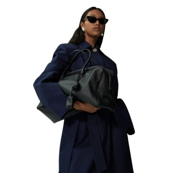 MAGDA BUTRYM WRAP COTTON COAT IN NAVY