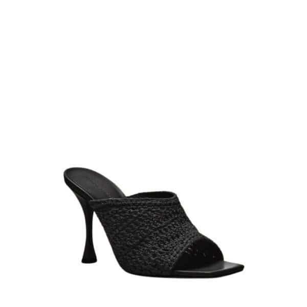 MAGDA BUTRYM CROCHET MULE HEELS IN BLACK