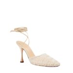 MAGDA BUTRYM CROCHET WRAP HEELS IN CREAM