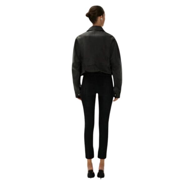 MAGDA BUTRYM VINTAGE BOMBER JACKET IN BLACK LEATHER