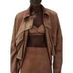 MAGDA BUTRYM VINTAGE BOMBER JACKET IN BROWN SUEDE