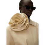 MAGDA BUTRYM BELTED GABARDINE COAT IN CREAM