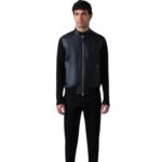 mackage dominic knit mixed-media jacket