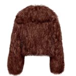 MAGDA BUTRYM SHORT SHAG SHEARLING COAT IN BROWN